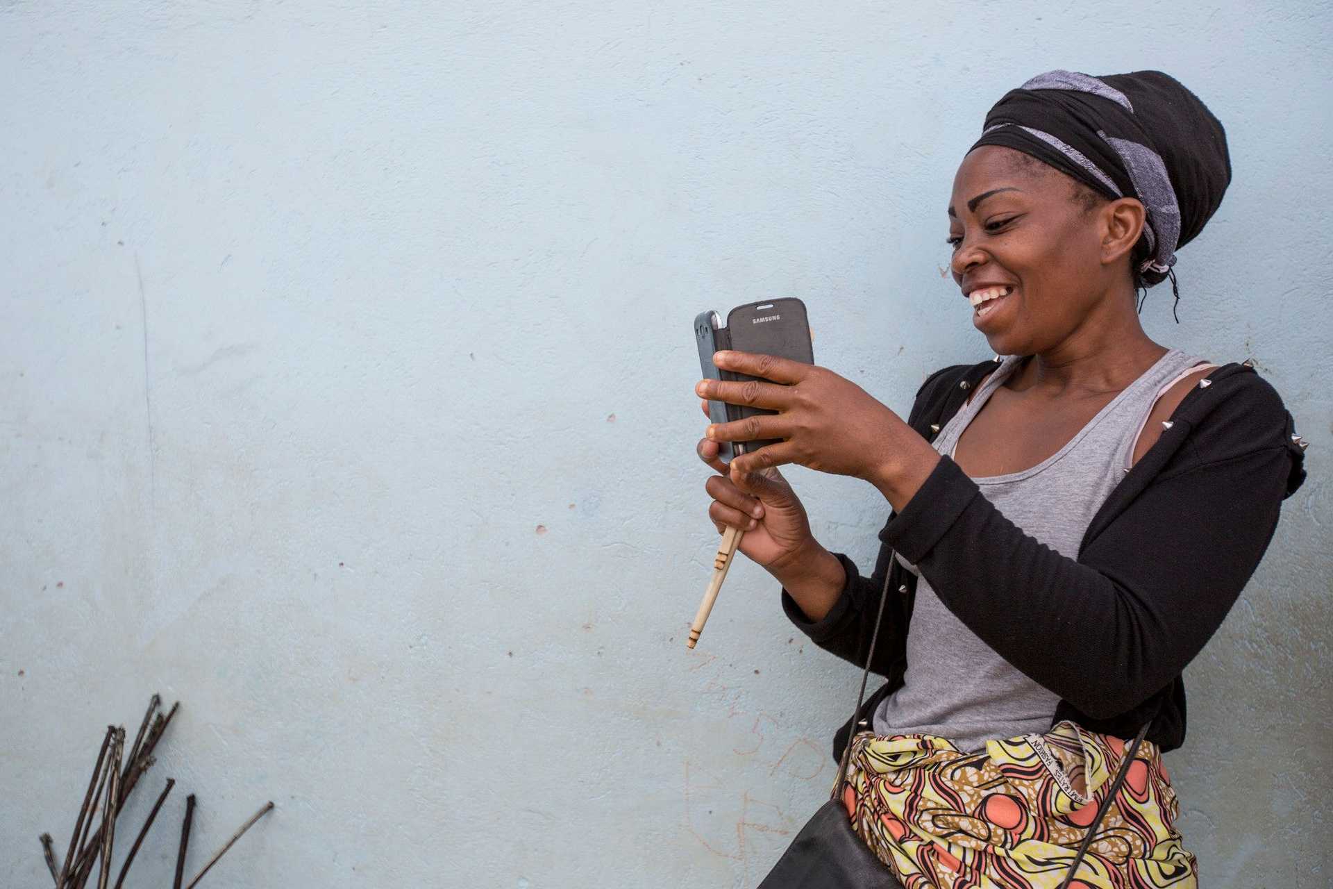 Woman on mobile phone