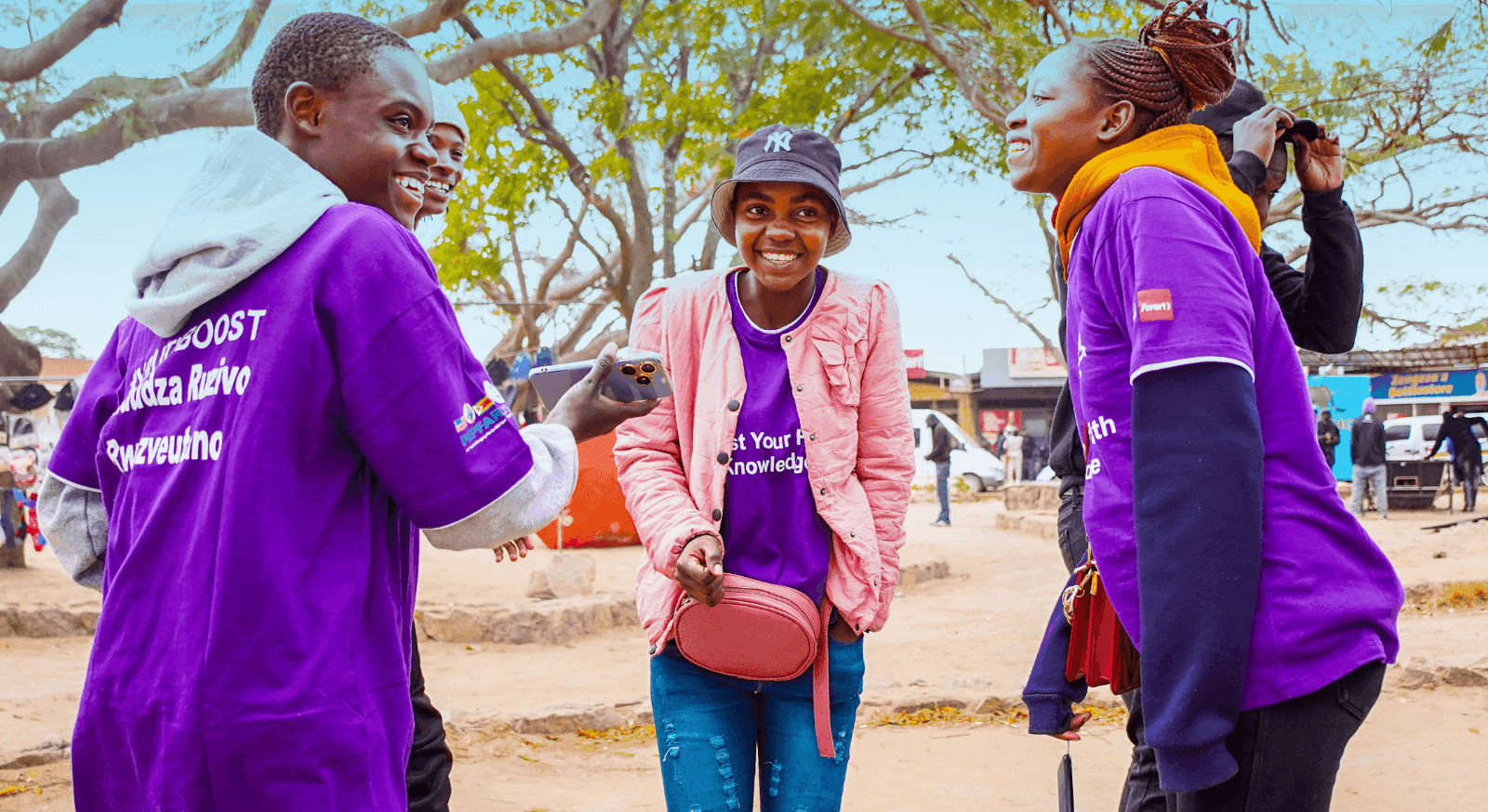 Group of community health workers with the Boost app