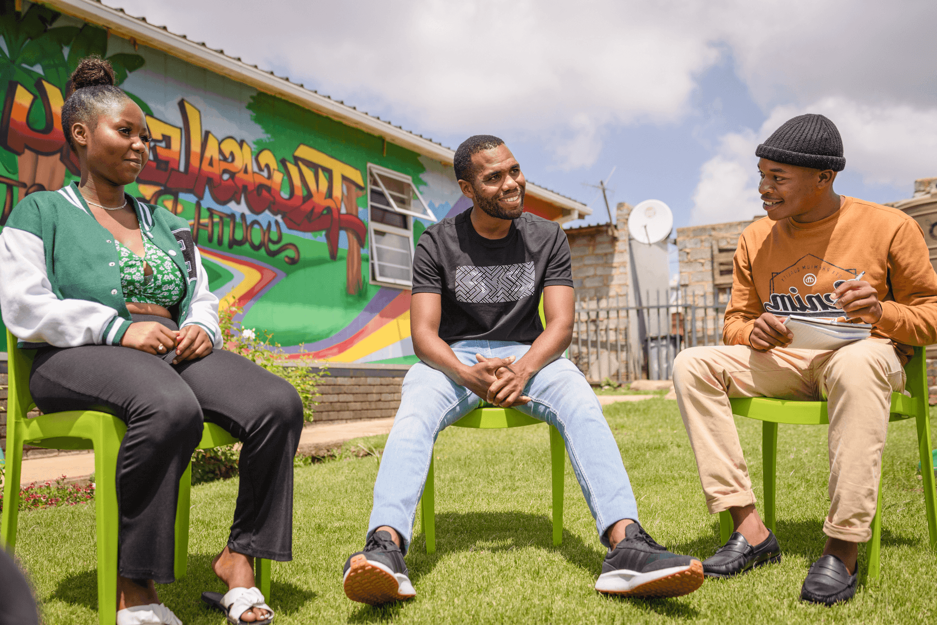 Young people in a group discussion in Johannesburg South Africa 