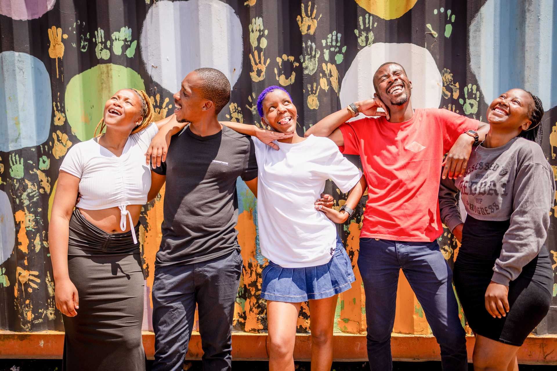 Group of young people smiling in Johannesburg, South Africa 