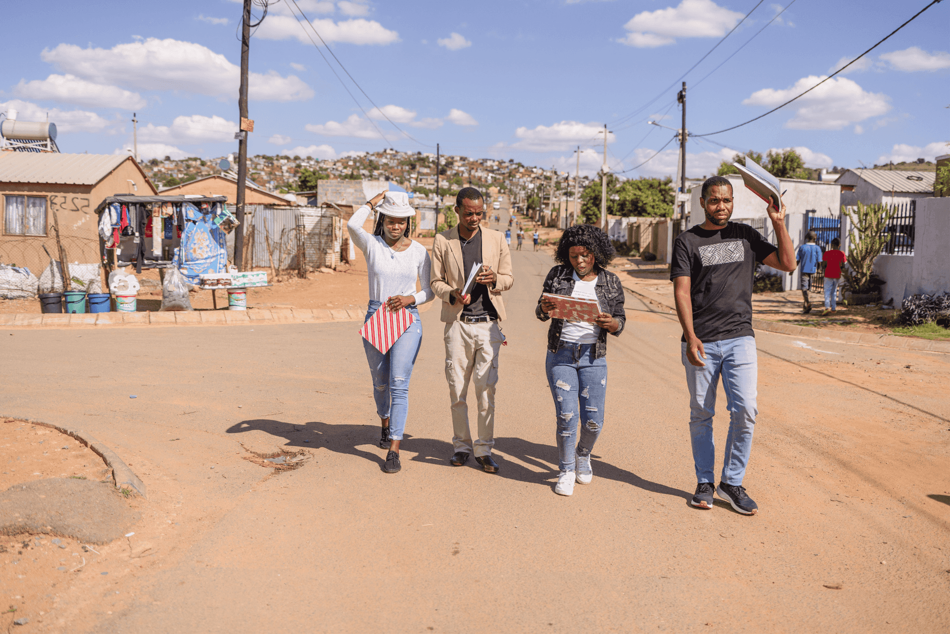 Young people walking together in Johannesburg, South Africa